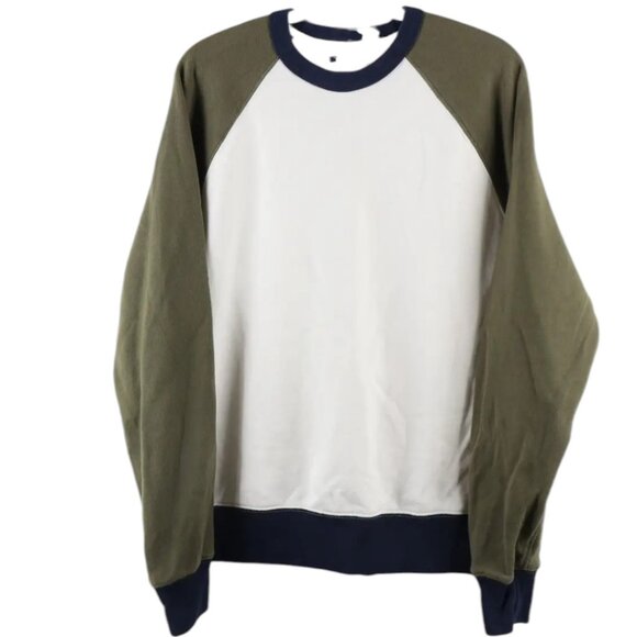 J. Crew Factory French Terry Colorblock  Raglan Sweatshirt - Picture 2 of 9